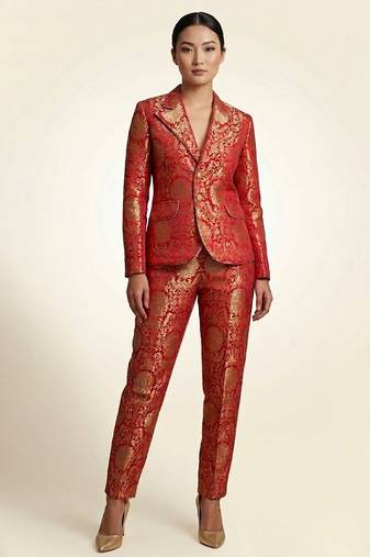 Pink woven brocade co ord set