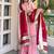 Women baby pink festive wear sharara suit with dupatta heavy zari sequins embroidery