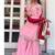 Women baby pink festive wear sharara suit with dupatta heavy zari sequins embroidery