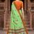green woven cotton saree with blouse