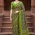 green woven cotton saree with blouse