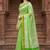 green woven cotton saree with blouse