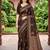 brown woven cotton saree with blouse