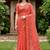 orange woven cotton saree with blouse