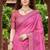 pink woven cotton saree with blouse