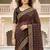 brown woven cotton saree with blouse