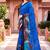 blue woven cotton saree with blouse