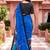 blue woven cotton saree with blouse