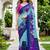 sky blue woven cotton saree with blouse