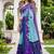 sky blue woven cotton saree with blouse