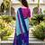 sky blue woven cotton saree with blouse