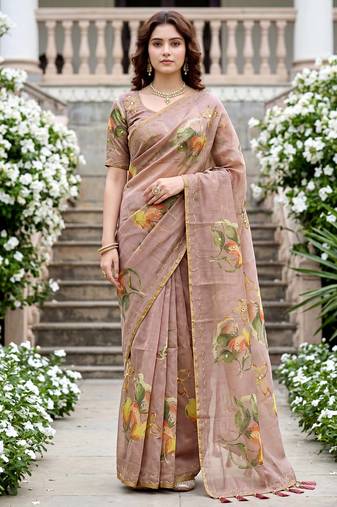 purple woven cotton saree with blouse