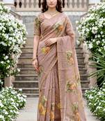 purple woven cotton saree with blouse