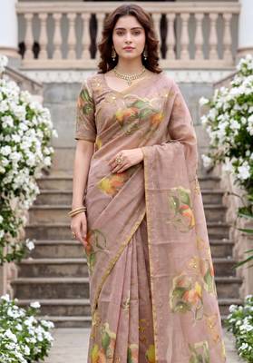 purple woven cotton saree with blouse 2