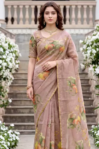 purple woven cotton saree with blouse
