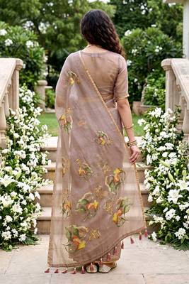 purple woven cotton saree with blouse 4
