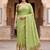 green woven cotton saree with blouse