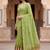 green woven cotton saree with blouse