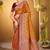 orange woven silk blend saree with blouse