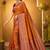 orange woven silk blend saree with blouse