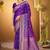 violet woven silk blend saree with blouse