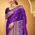 violet woven silk blend saree with blouse