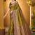 green woven silk blend saree with blouse
