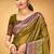 green woven silk blend saree with blouse