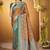 golden woven silk blend saree with blouse