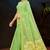 green woven cotton saree with blouse