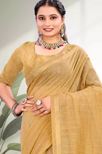 mustard woven cotton saree with blouse