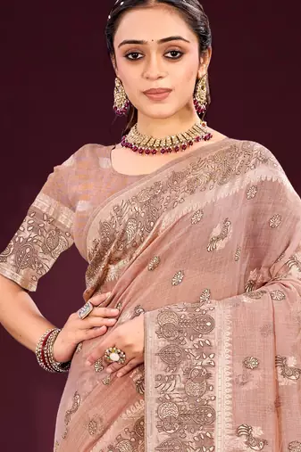 crimson woven cotton saree with blouse