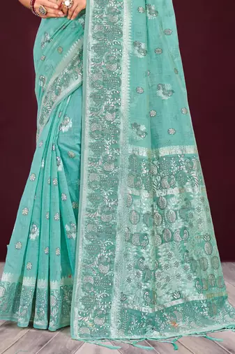 mauve woven cotton saree with blouse