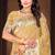 mustard woven cotton saree with blouse