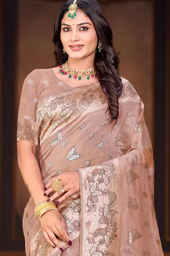 crimson woven cotton saree with blouse