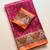 rani pink printed pasmina print with dori silk saree
