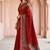 blood red woven cotton saree with blouse