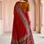 blood red woven cotton saree with blouse