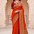 orange woven cotton saree with blouse