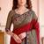 red woven cotton saree with blouse