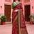 maroon woven cotton saree with blouse