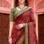 maroon woven cotton saree with blouse