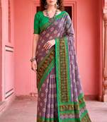 lavender woven cotton saree with blouse