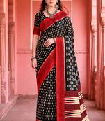 black woven cotton saree with blouse