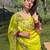 Women Lime Yellow Floral Embroidered Designer Saree