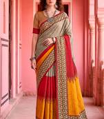 grey woven cotton saree with blouse