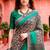 dark grey woven cotton saree with blouse