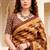 brown woven cotton saree with blouse