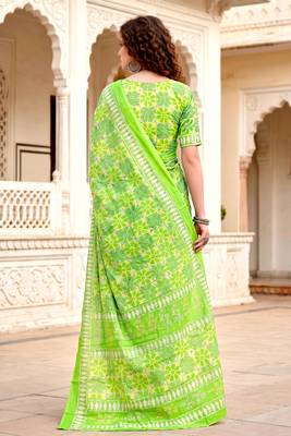 green woven cotton saree with blouse 4