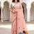 peach woven cotton saree with blouse